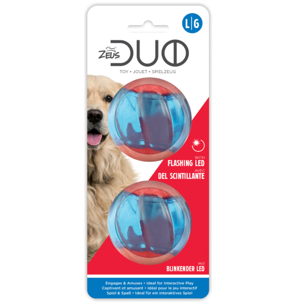 Zeus Duo Ball 6.3cm with LED 2pk