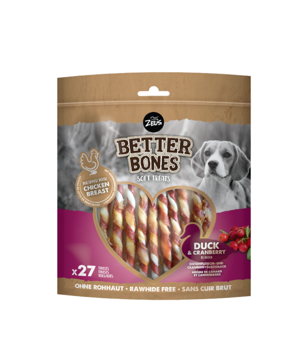 Zeus Better Bones Wrapped Twists Duck & Cranberry 308g