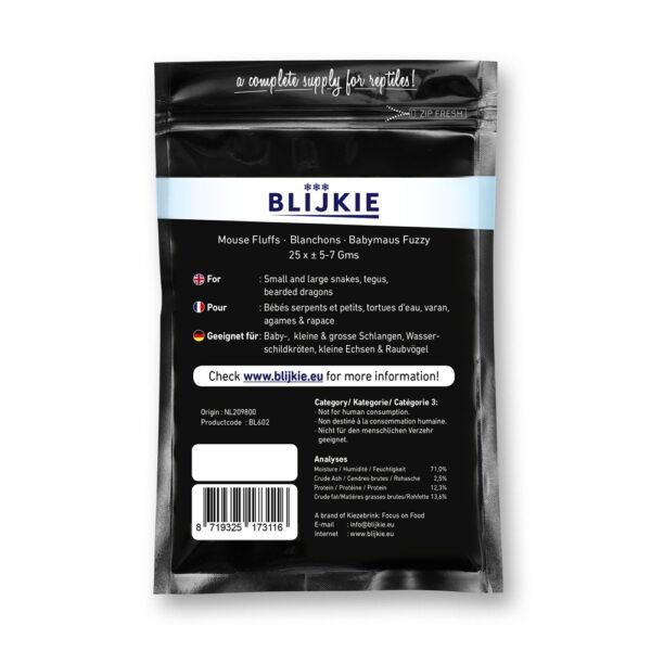 Blijkie black foil line Fuzzy Mice 4-6g 20-25 pcs
