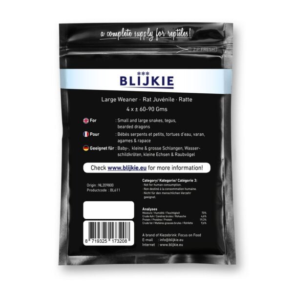 Blijkie black foil line large weanerrat 60-90g 4 pcs
