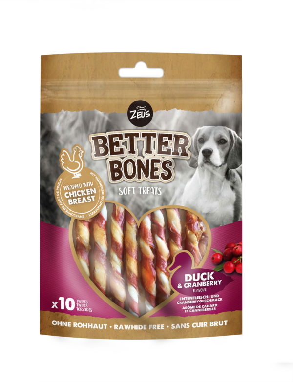 Zeus Better Bones Wrapped Twists Duck & Cranberry 114g