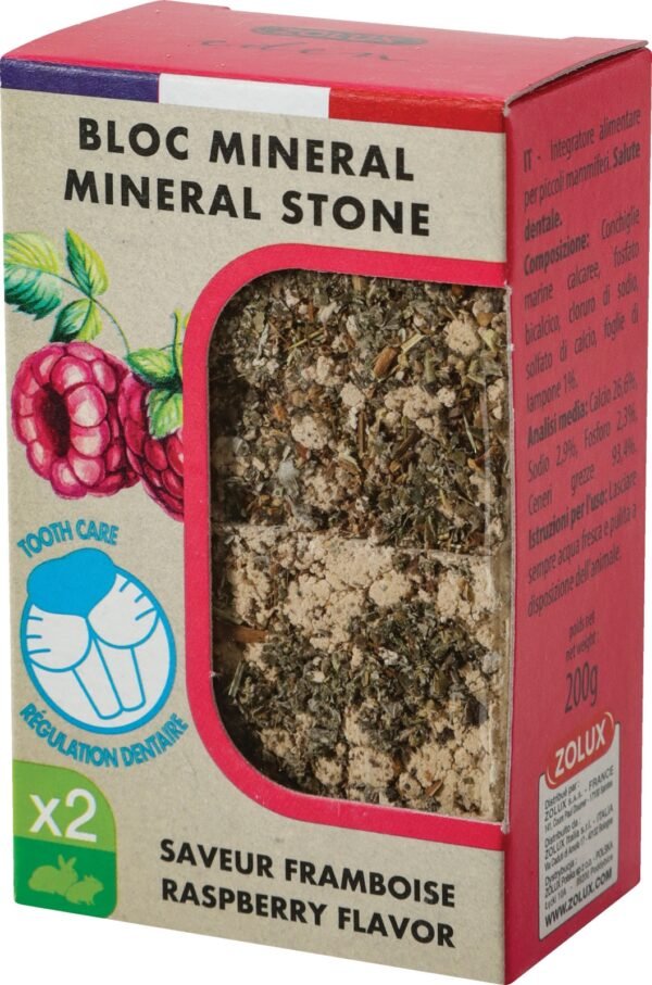 BLOC MINERAL STONE RASPBERRY FLAVOR X2 200GR