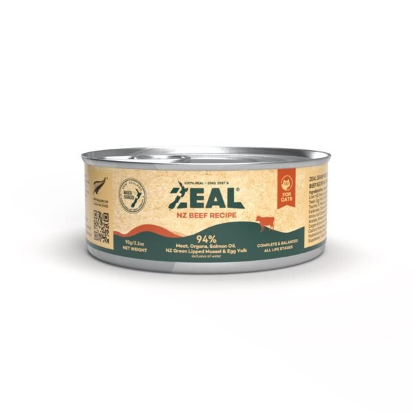 Zeal Grain Free Canned Cat Food 90g – (Beef Recipe)