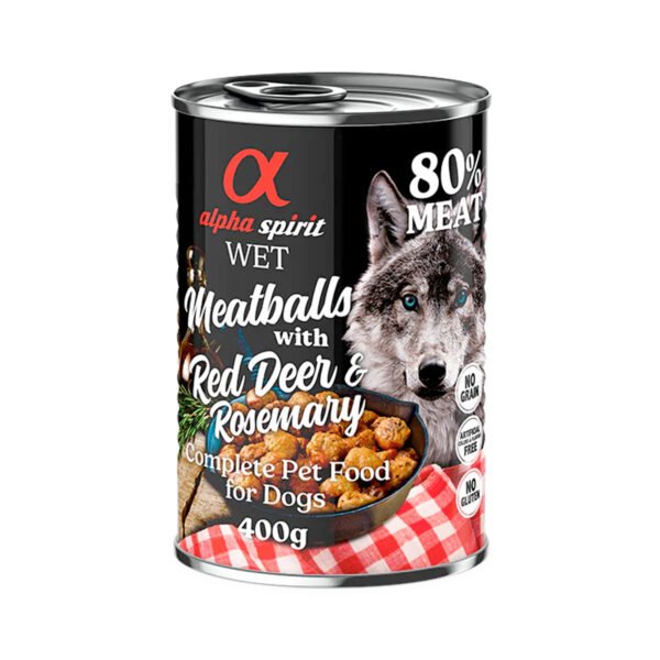 Alpha Spirit: Dog  Wet Food - Meatballs 400gr