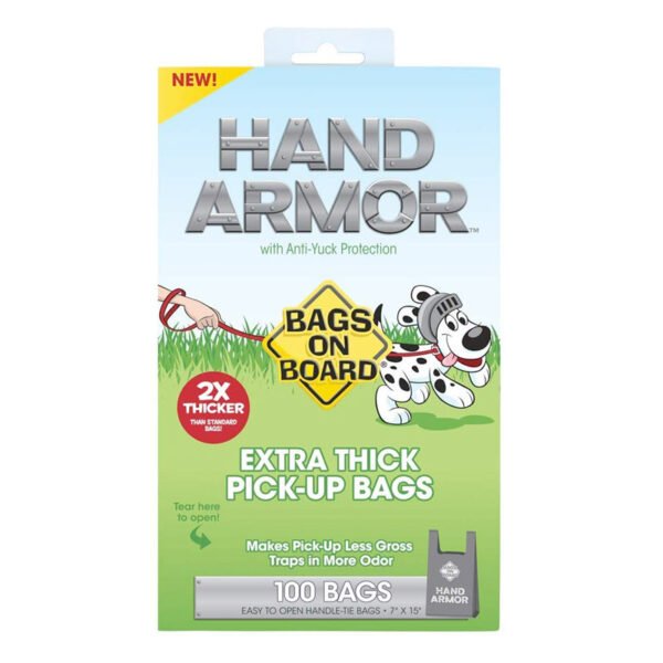 Bags on Board: Hand Armor with Extra Thick Pick Up Bags (100bags)