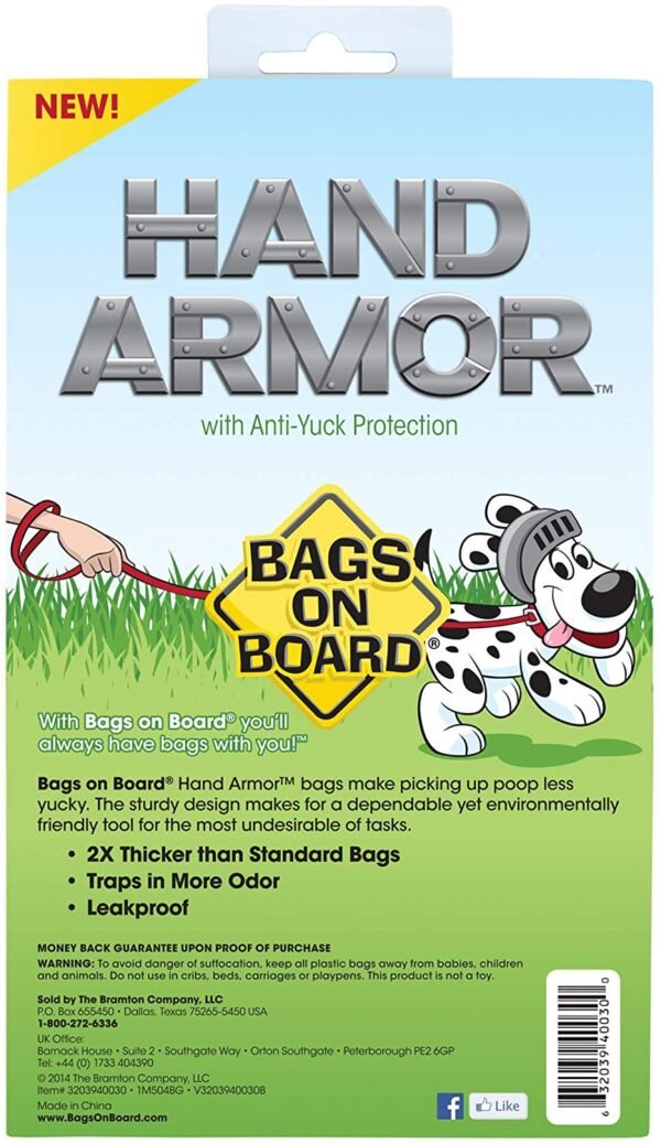 Bags on Board: Hand Armor with Extra Thick Pick Up Bags (100bags) - Image 2