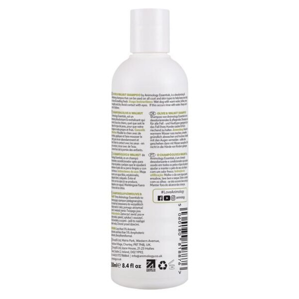 Animology : Essentials Olive & Walnut Dog Shampoo 250ml - Image 2