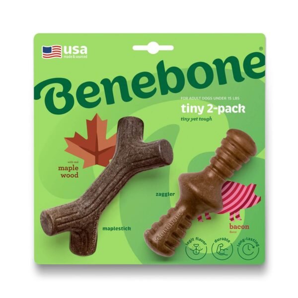 Benebone: Dog 2-Pack Maplestick/Zaggler (Tiny) – Bacon