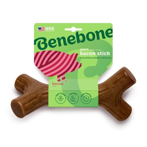 Benebone: Dog Stick Chew Toy – Bacon