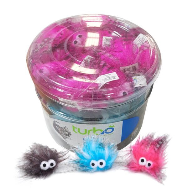 Bergan: Cat Toy - Turbo Plush Monsters Bulk Cat Toy Bin – 51 pcs