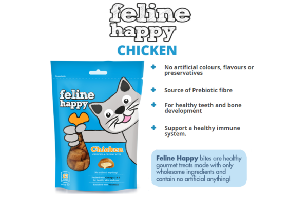 Feline Happy: Chicken Crunchy & Creamy Cat Treats 60g - Image 2