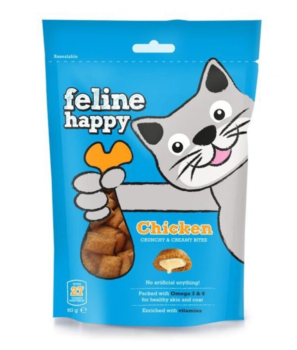 Feline Happy: Chicken Crunchy & Creamy Cat Treats 60g