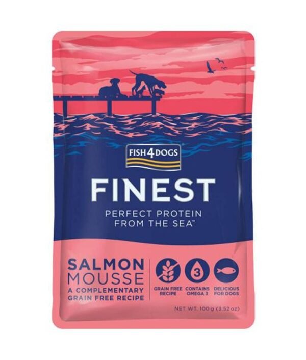 Fish4Dogs: Finest Salmon Mousse Wet Dog Food 100g - Image 2