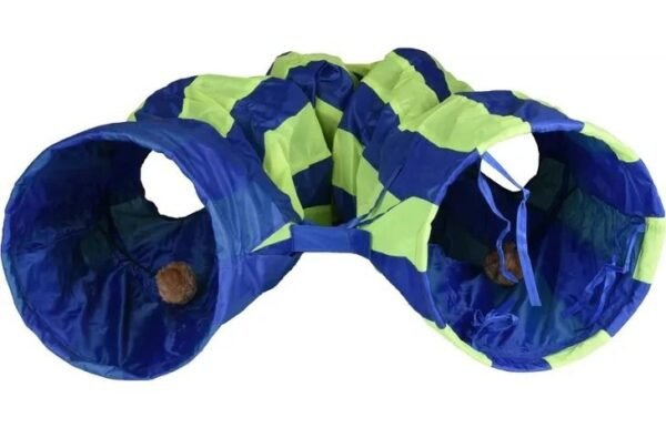 Flamingo: Feline Tunnel with Ball Blue & Green Cat Toy - Image 2