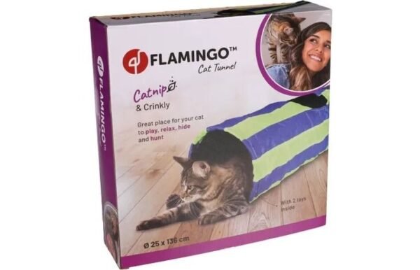 Flamingo: Feline Tunnel with Ball Blue & Green Cat Toy - Image 4