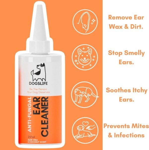 DogsLife: Anti-Fungal Ear Cleaner Dog 237ml - Image 3