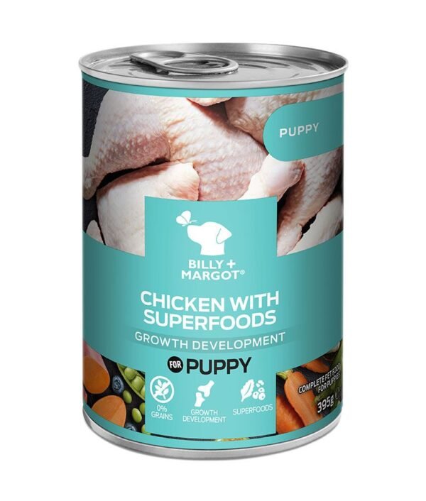 Billy & Margot: Chicken with Superfoods Canned Wet Puppy Food 395g