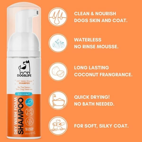 DogsLife: Drywash Coconut Dog Shampoo 200ml - Image 4