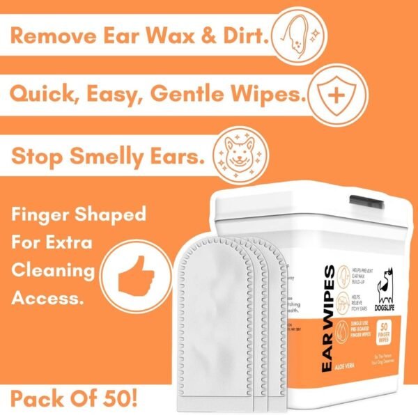 DogsLife: Ear Wipes Aloe Vera Dog 50pcs - Image 3