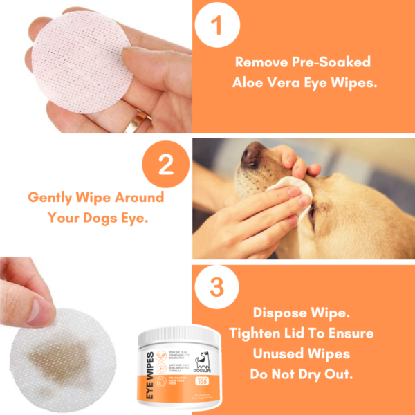DogsLife: Eye Wipes Aloe Vera Dog 100pcs - Image 3