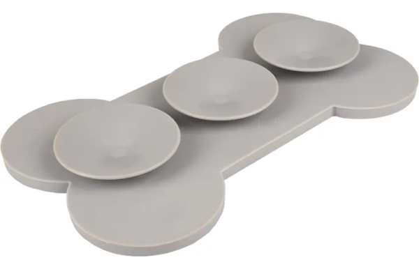 Flamingo: Yummy Silicone Bone Grey Dog Lick Pad Large - Image 4