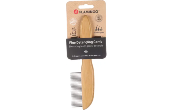 Flamingo: Fine Detangling Rotating 31 Pins Cat Comb - Image 2